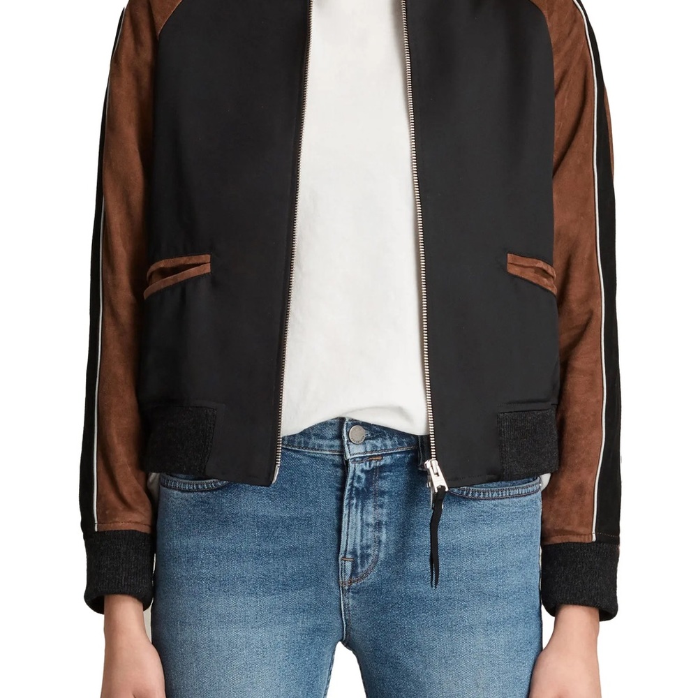 All Saints REAL suede / satin Bomber Jacket